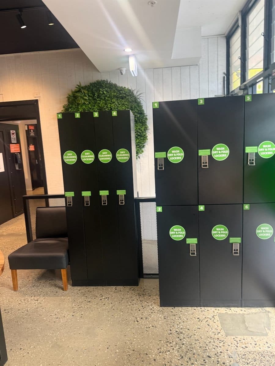 Drop-off lockers for wash, dry & fold and dry cleaning at Preston Laundry House